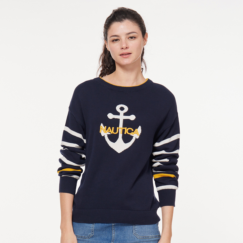 【NAUTICA】女裝圓領高腰剪裁長袖洋裝(粉色) 歷史價格詳細信息