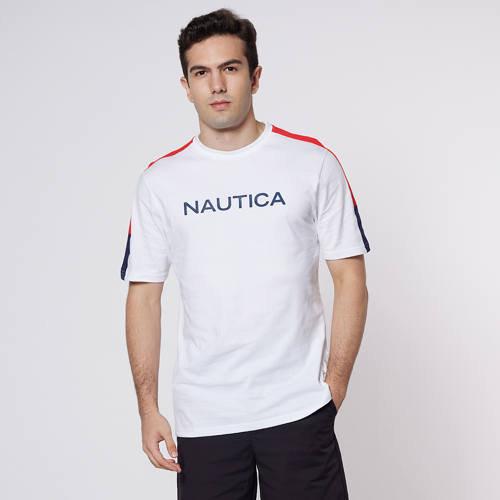 拼接短T 簡約拼接左胸文字印花 寬鬆短袖T恤【TJH1029】現貨＋預購 Doppler 歷史價格詳細信息