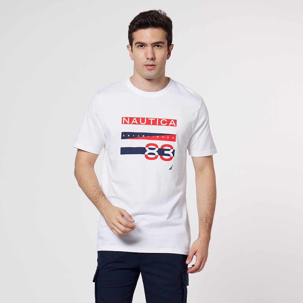 【NAUTICA】男裝撞色粗細條紋文青短袖襯衫(藍) 歷史價格詳細信息