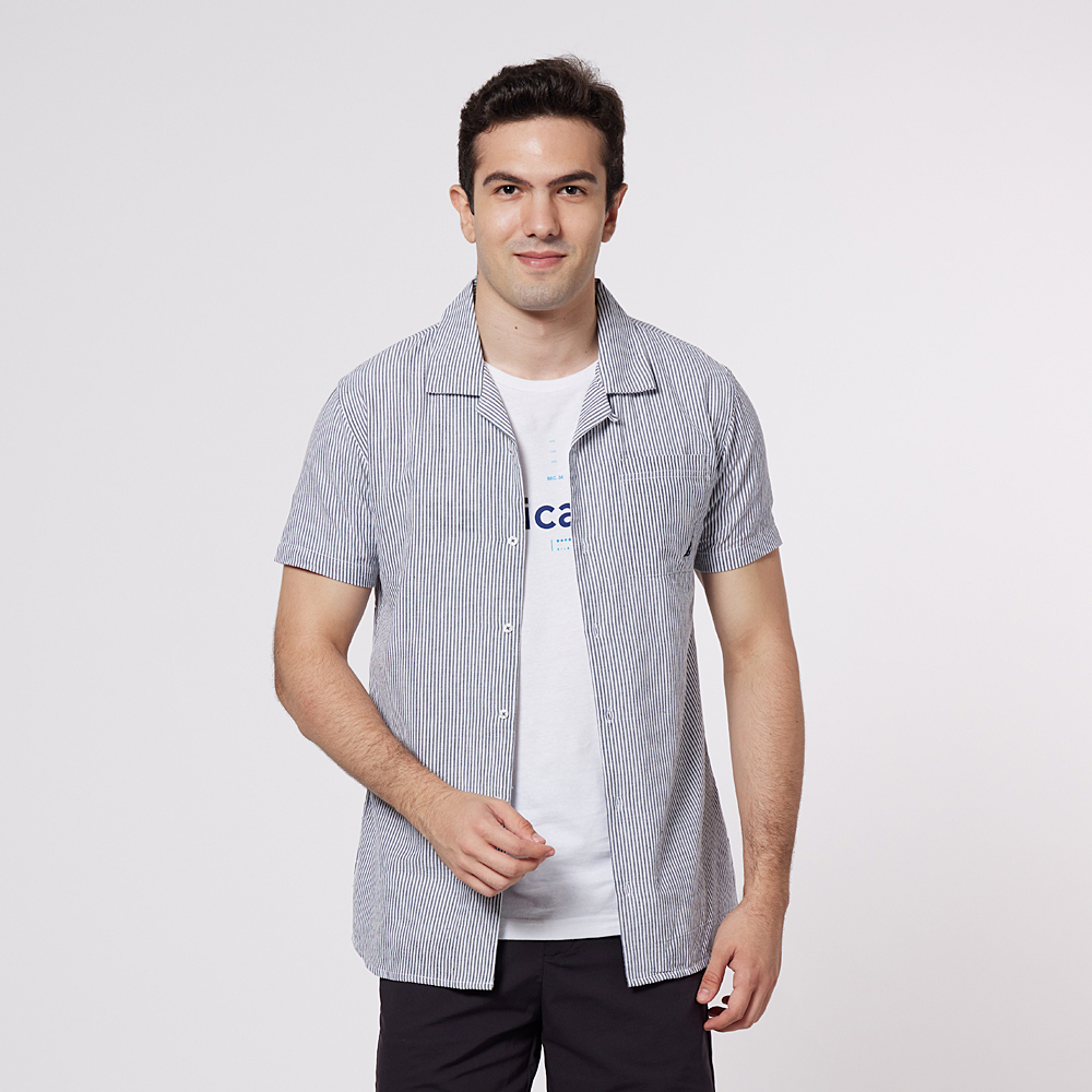 【NAUTICA】男裝 低調質感格紋長袖襯衫(深藍) 歷史價格詳細信息