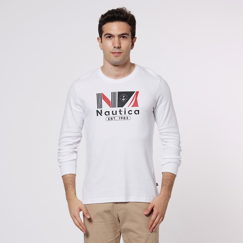 【NAUTICA】男裝 品牌LOGO小方格長袖POLO衫(深藍) 歷史價格詳細信息