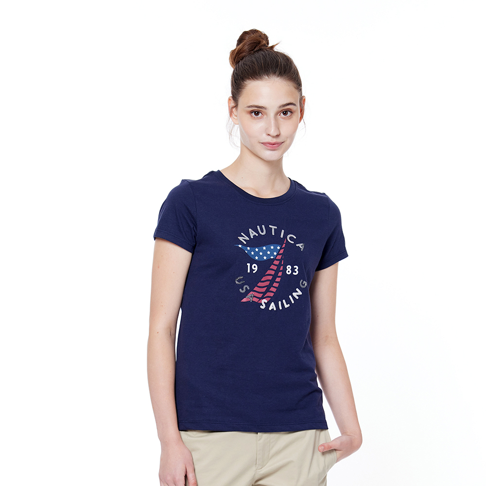 【NAUTICA】女裝 帆船刺繡短版短袖T恤(紅色) 歷史價格詳細信息