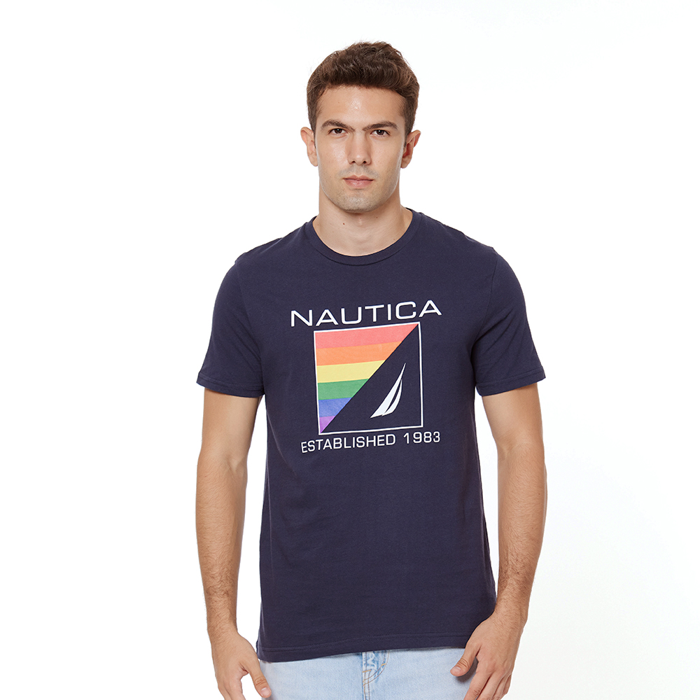 NAUTICA 男純棉短袖T恤 黑色款 S 尺寸 前方印有經典品牌LOGO 特價:700元 亞洲版型 女生也可以穿喔 歷史價格詳細信息