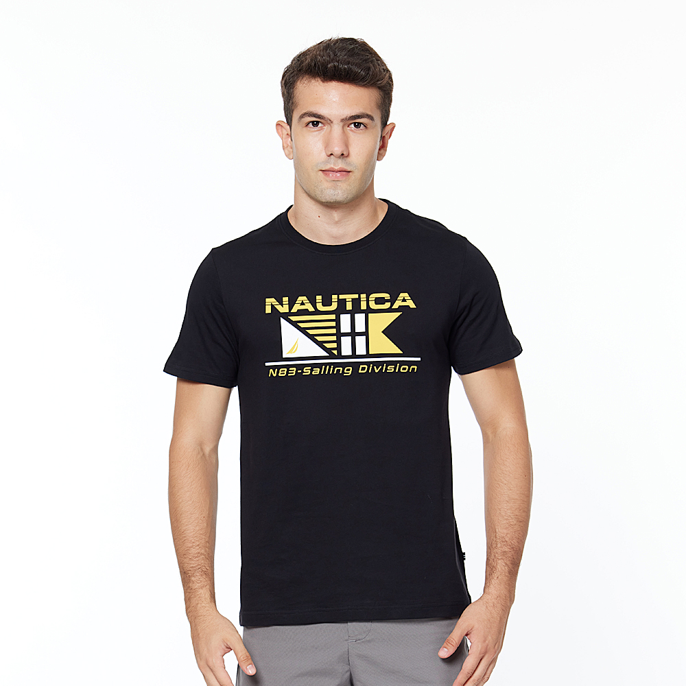 NAUTICA 男純棉短袖T恤 黑色款 S 尺寸 前方印有經典品牌LOGO 特價:700元 亞洲版型 女生也可以穿喔 歷史價格詳細信息