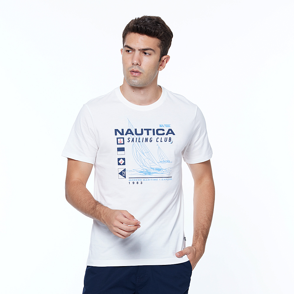 NAUTICA 男純棉短袖T恤 黑色款 S 尺寸 前方印有經典品牌LOGO 特價:700元 亞洲版型 女生也可以穿喔 歷史價格詳細信息