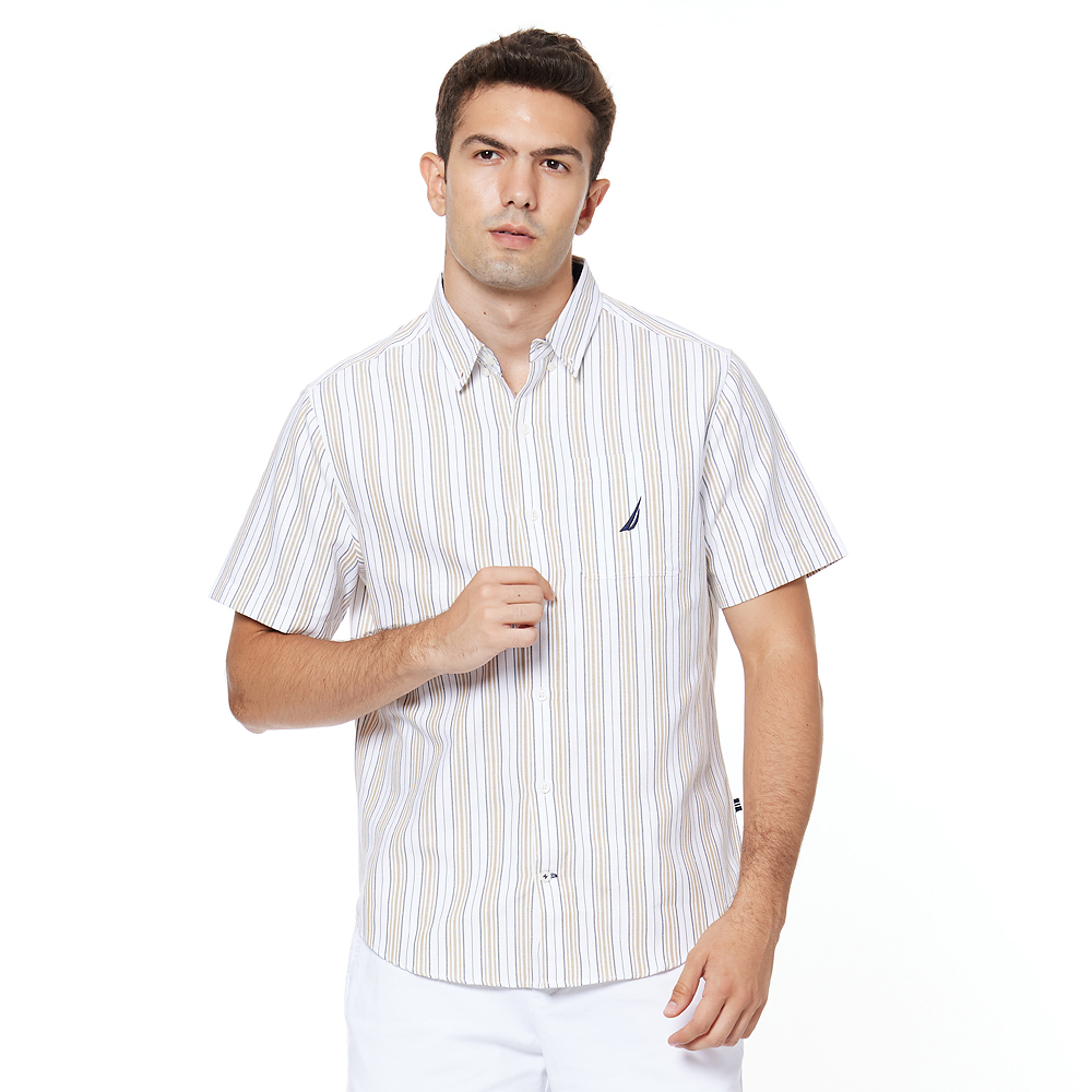 【NAUTICA】男裝 細緻滿版小魚印花長袖襯衫(深藍) 歷史價格詳細信息