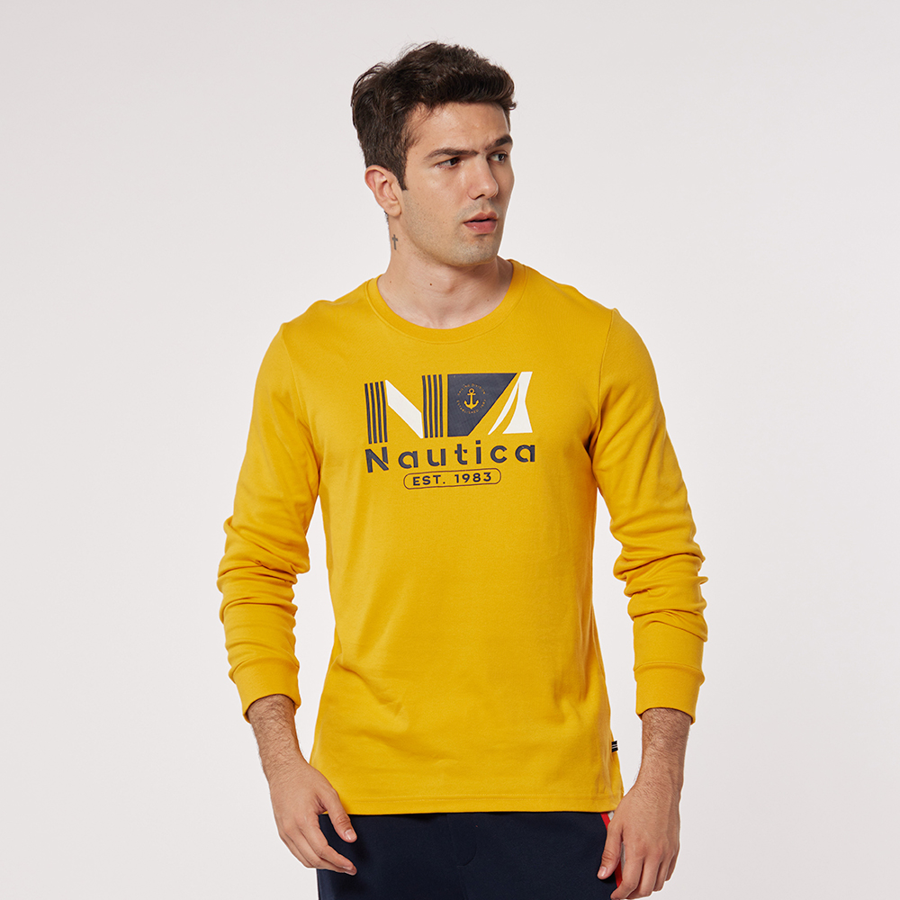 【NAUTICA】男裝 品牌LOGO小方格長袖POLO衫(深藍) 歷史價格詳細信息