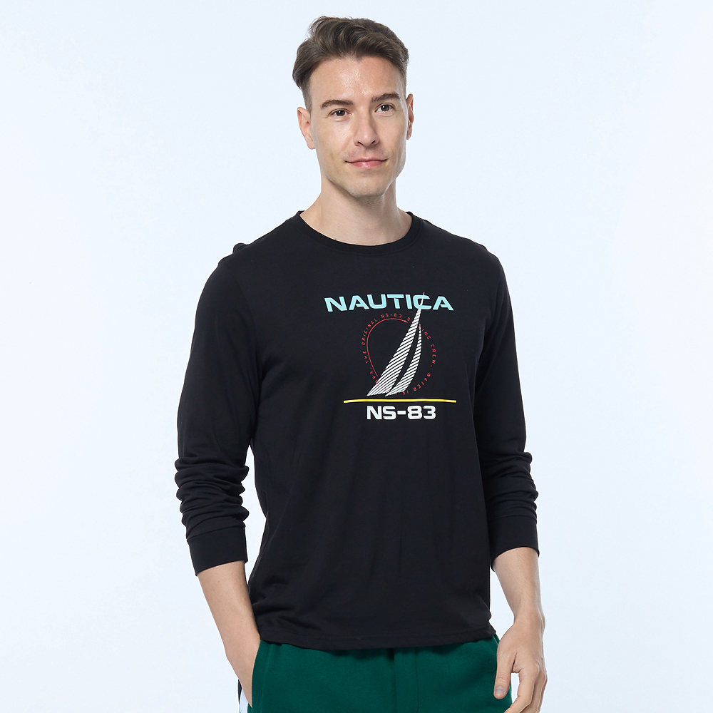【NAUTICA】男裝 品牌LOGO簡約刺繡長袖POLO衫(黑) 歷史價格詳細信息