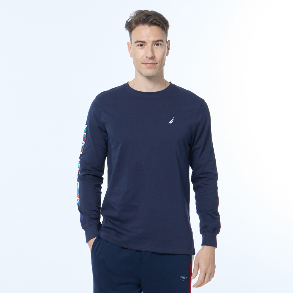 【NAUTICA】男裝 袖口跳色拼接品牌LOGO刺繡T恤(綠色) 歷史價格詳細信息