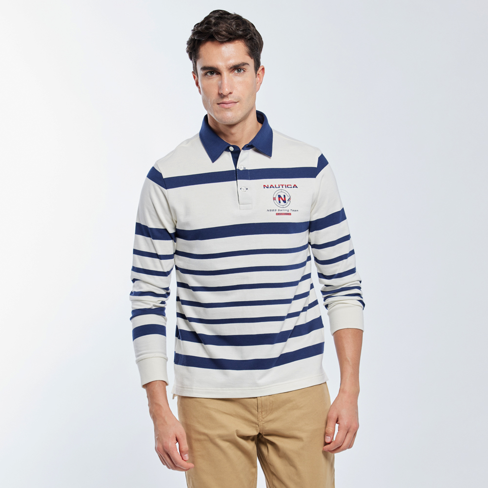【NAUTICA】男裝 品牌文字LOGO印花大學T(卡其) 歷史價格詳細信息