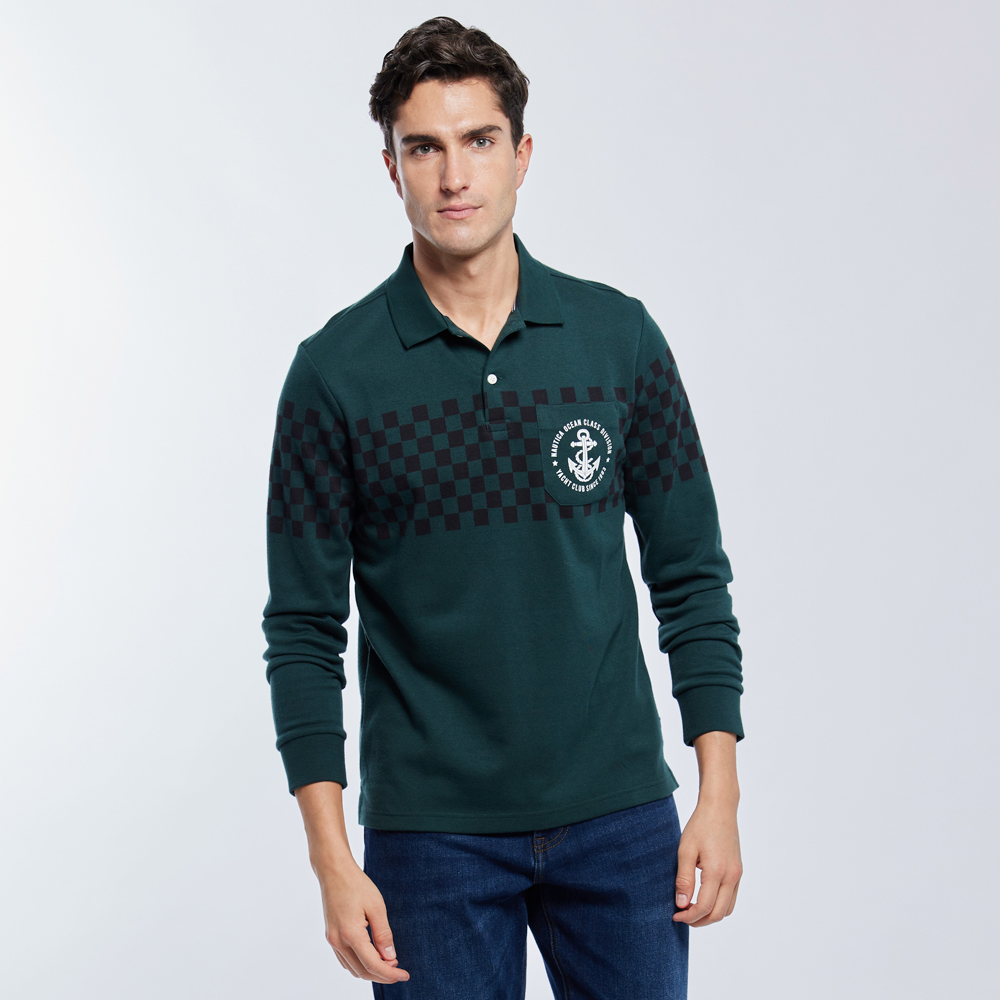 【NAUTICA】男裝 品牌文字LOGO印花大學T(卡其) 歷史價格詳細信息
