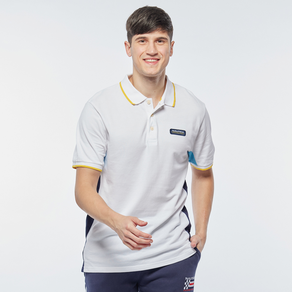 【NAUTICA】COMPETITION男裝撞色LOGO短袖T恤(深藍) 歷史價格詳細信息
