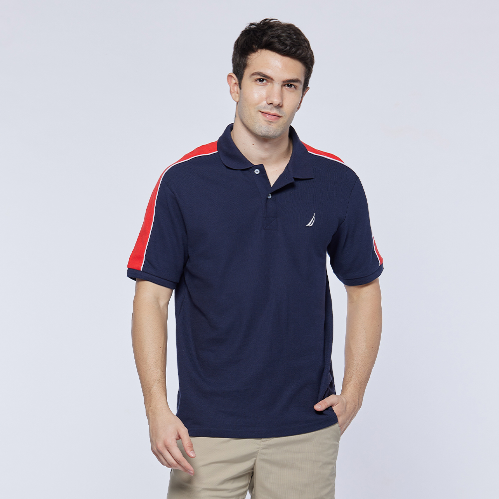 【NAUTICA】男裝 跳色拼接短袖POLO衫(深藍色) 價格比較,價格查詢,歷史價格詳細信息