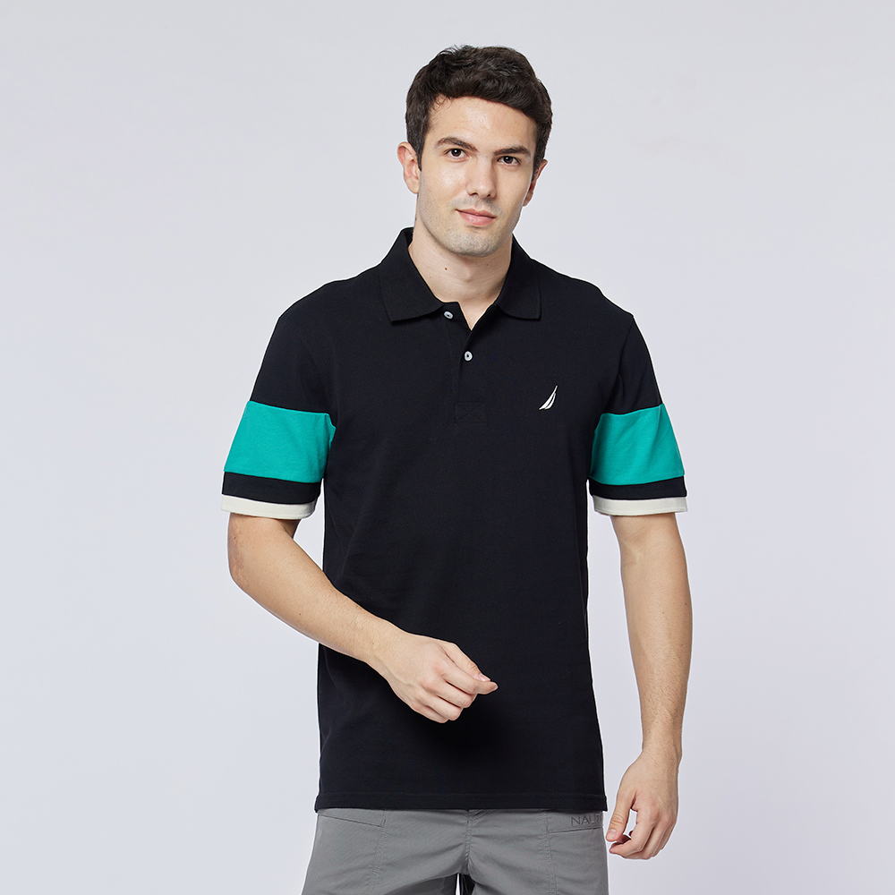 【NAUTICA】男裝 跳色拼接短袖POLO衫(深藍色) 歷史價格詳細信息