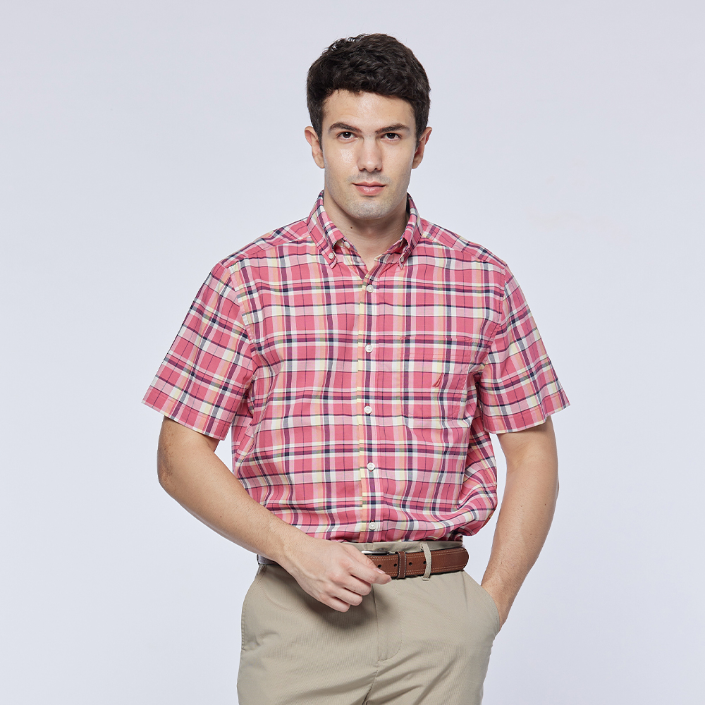 nautica 粉紅色白細紋長袖襯衫,尺寸:L,肩寬:47.5cm,純棉,少穿極新,降價大出清. 歷史價格詳細信息