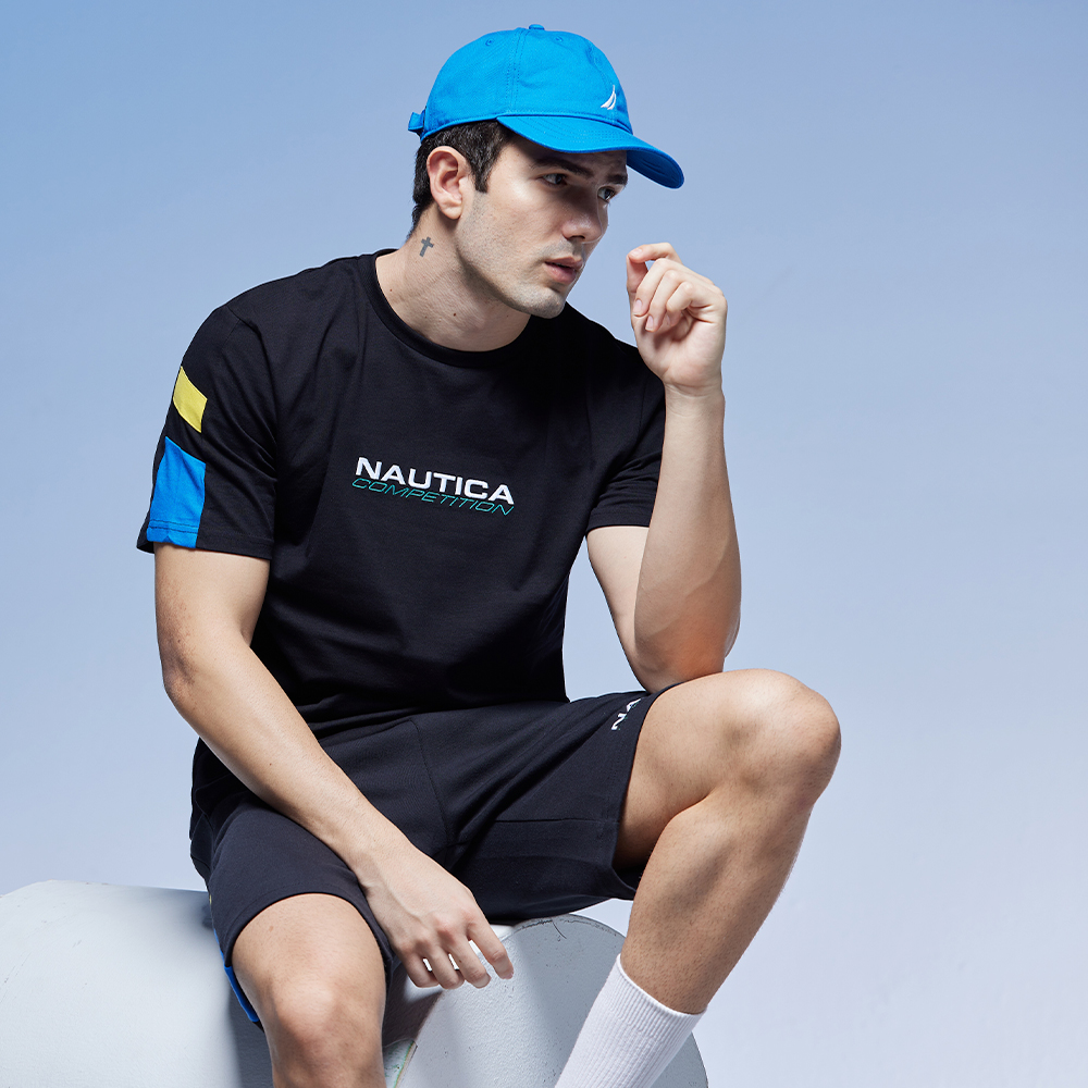 拼接短T 簡約拼接左胸文字印花 寬鬆短袖T恤【TJH1029】現貨＋預購 Doppler 歷史價格詳細信息