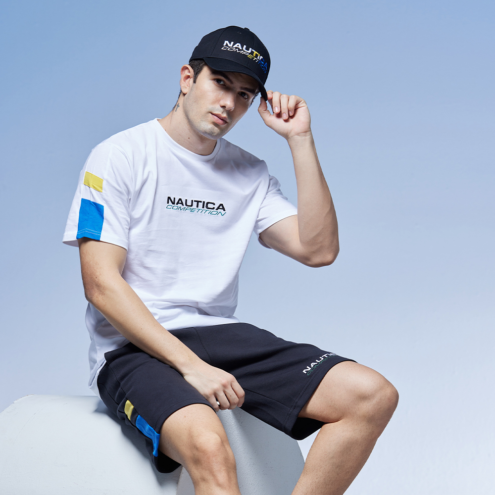 拼接短T 簡約拼接左胸文字印花 寬鬆短袖T恤【TJH1029】現貨＋預購 Doppler 歷史價格詳細信息