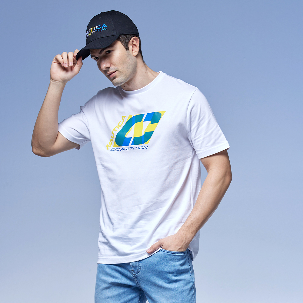 【NAUTICA】男裝 COMPETITION吸濕排汗撞色拼接長袖T恤(寶藍) 歷史價格詳細信息