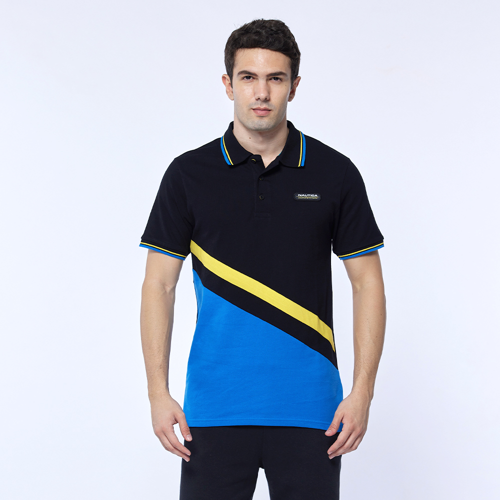 【NAUTICA】男裝 COMPETITION吸濕排汗撞色拼接長袖T恤(寶藍) 歷史價格詳細信息