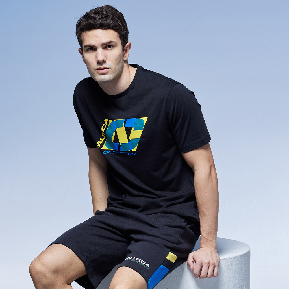 【NAUTICA】男裝 COMPETITION吸濕排汗撞色拼接長袖T恤(寶藍) 歷史價格詳細信息