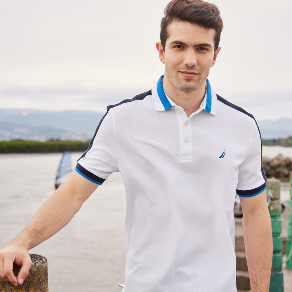【NAUTICA】男裝 吸濕排汗跳色拼接短袖T恤(粉色) 歷史價格詳細信息