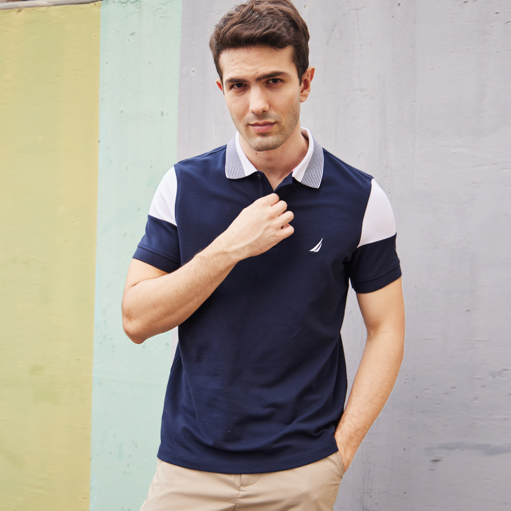 【NAUTICA】男裝撞色拼接時尚運動短褲(黑) 歷史價格詳細信息