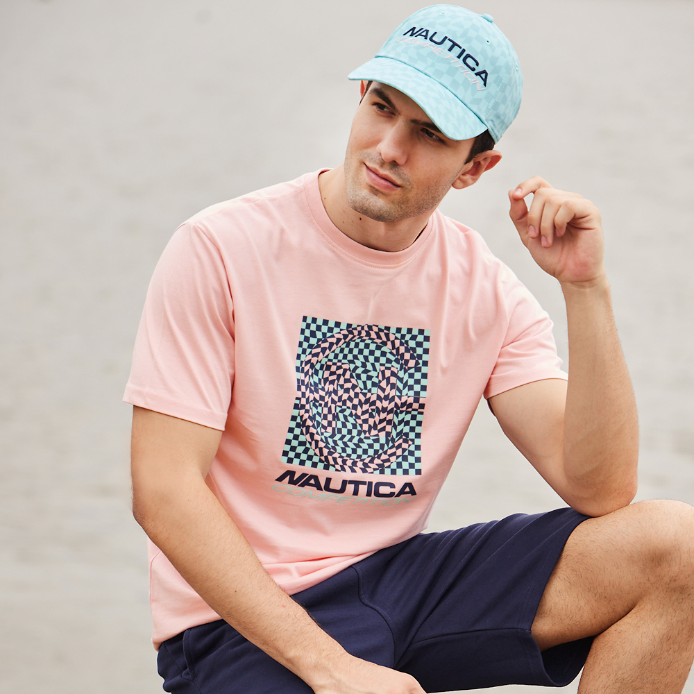 【NAUTICA】男裝 COMPETITION吸濕排汗撞色拼接長袖T恤(寶藍) 歷史價格詳細信息