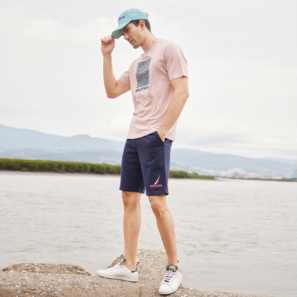 【NAUTICA】男裝 COMPETITION吸濕排汗撞色拼接長袖T恤(寶藍) 歷史價格詳細信息