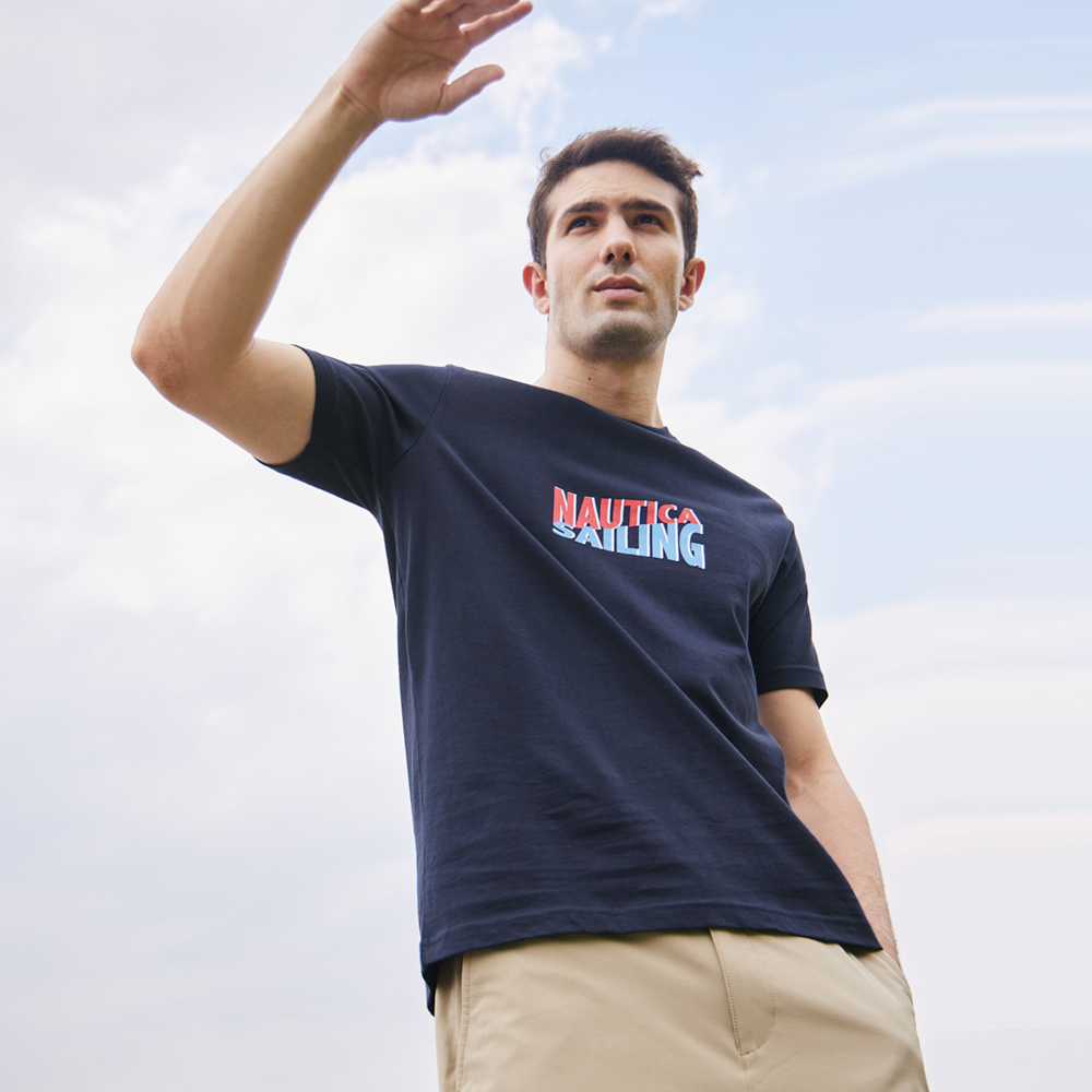 【NAUTICA】男裝撞色LOGO休閒長褲(淺灰) 歷史價格詳細信息