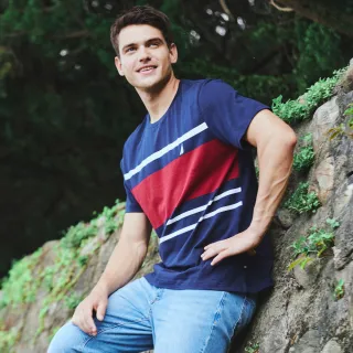 【NAUTICA】男裝 百搭條紋吸濕排汗長袖襯衫(白) 歷史價格詳細信息