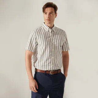 【NAUTICA】男裝 百搭條紋吸濕排汗長袖襯衫(白) 歷史價格詳細信息