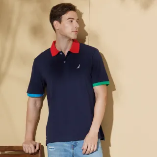 【NAUTICA】男裝 跳色拼接短袖POLO衫(深藍色) 歷史價格詳細信息