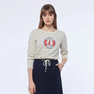 【NAUTICA】女裝條紋長版連帽T恤(粉色) 歷史價格詳細信息