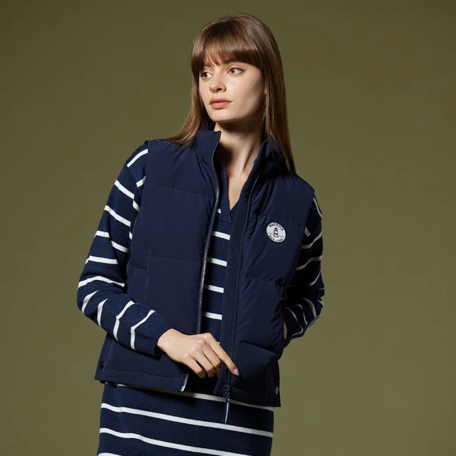 【NAUTICA】女裝 立領船錨刺繡刷絨修身背心(深藍) 歷史價格詳細信息