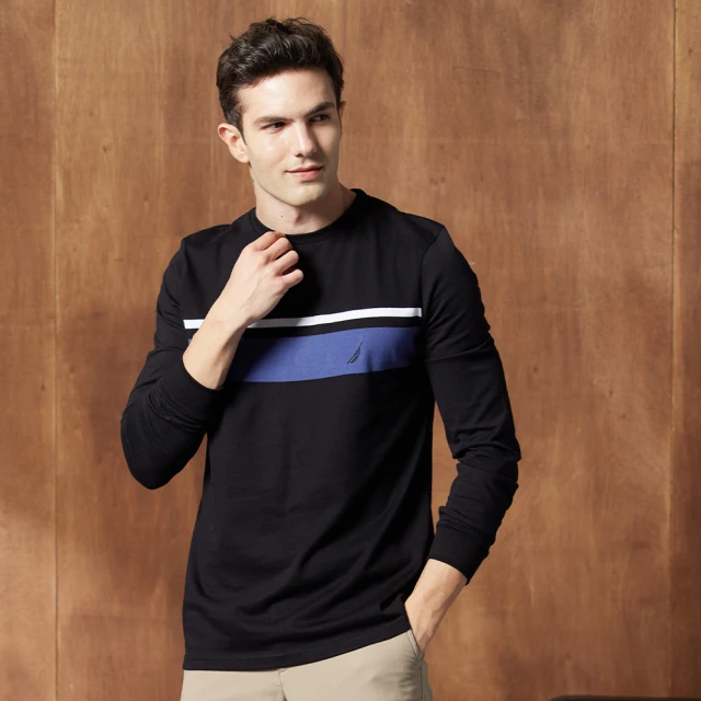【NAUTICA】男裝 跳色拼接短袖POLO衫(深藍色) 歷史價格詳細信息