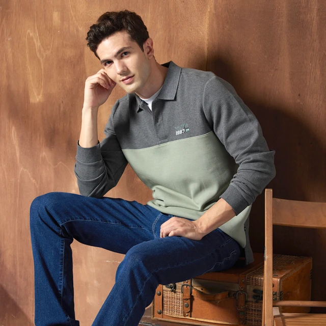【NAUTICA】男裝 跳色拼接短袖POLO衫(深藍色) 歷史價格詳細信息