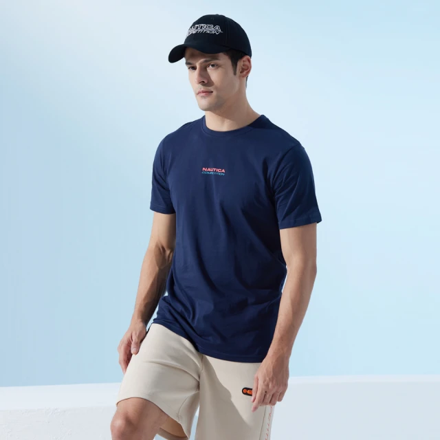 【NAUTICA】女裝幾何圖騰花型領短袖上衣(藍) 歷史價格詳細信息