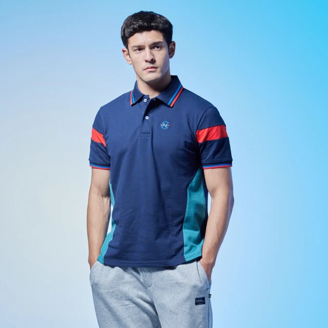 【NAUTICA】COMPETITION男裝撞色LOGO短袖T恤(深藍) 歷史價格詳細信息