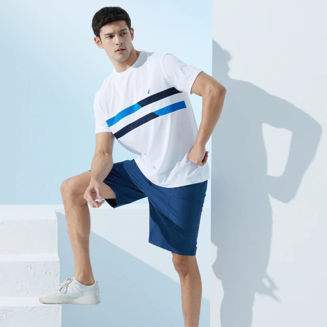 【NAUTICA】男裝 吸濕排汗跳色拼接短袖T恤(粉色) 歷史價格詳細信息