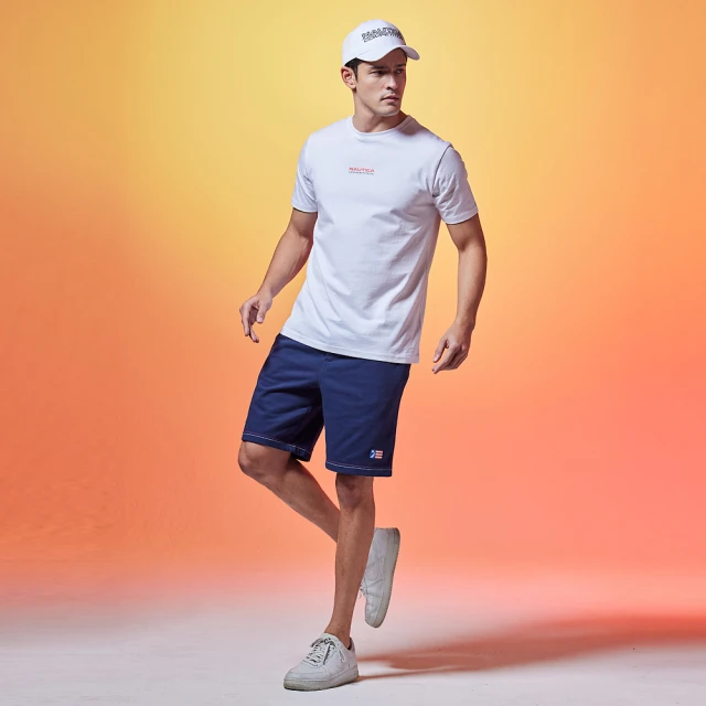 【NAUTICA】男裝 運動風撞色拼接造型短袖POLO衫(白色) 歷史價格詳細信息