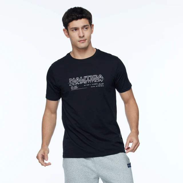 【NAUTICA】男裝 COMPETITION品牌LOGO條紋短袖T恤(黑) 歷史價格詳細信息