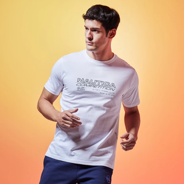 【NAUTICA】男裝 COMPETITION品牌LOGO條紋短袖T恤(黑) 歷史價格詳細信息