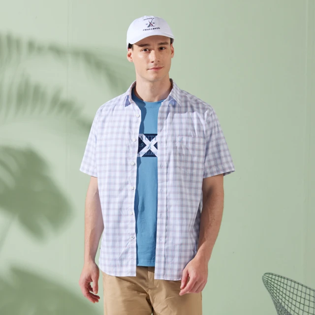 清爽短袖格子襯衫 翻領襯衫 格紋襯衫 短袖格子襯衫 短袖襯衣 短袖襯衫 排釦襯衫 GRASS 現貨 [A5529] 歷史價格詳細信息
