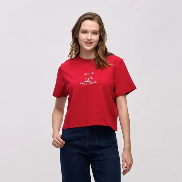 【NAUTICA】女裝 短版幾何圖騰印花短袖T恤(白) 歷史價格詳細信息