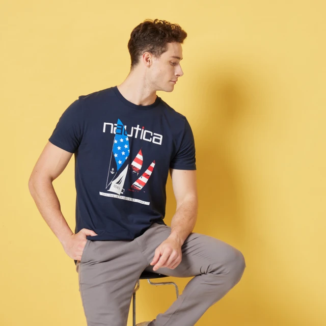 【NAUTICA】女裝 帆船圖騰修身V領短袖POLO衫(紅色) 歷史價格詳細信息