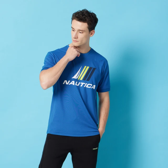 【NAUTICA】男裝 吸濕排汗跳色拼接短袖T恤(粉色) 歷史價格詳細信息