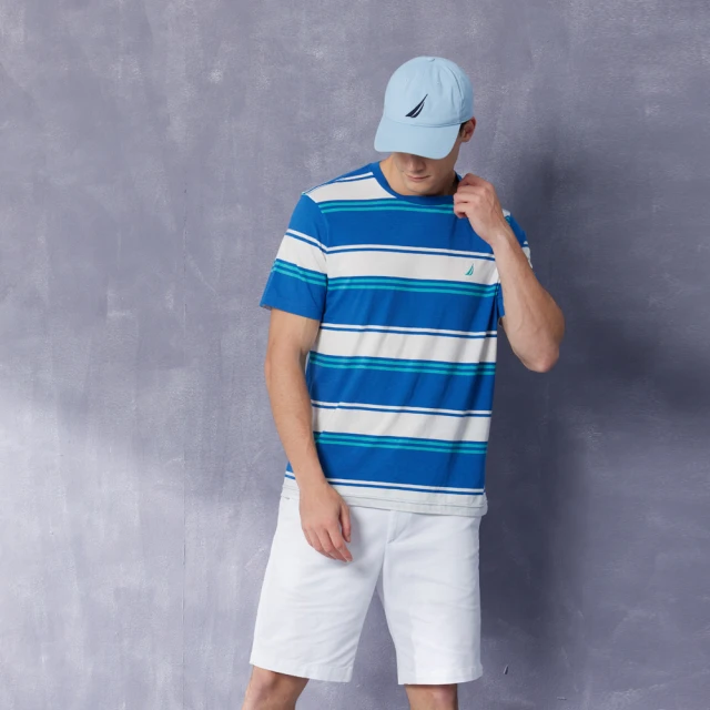 【NAUTICA】男裝 百搭條紋吸濕排汗長袖襯衫(白) 歷史價格詳細信息