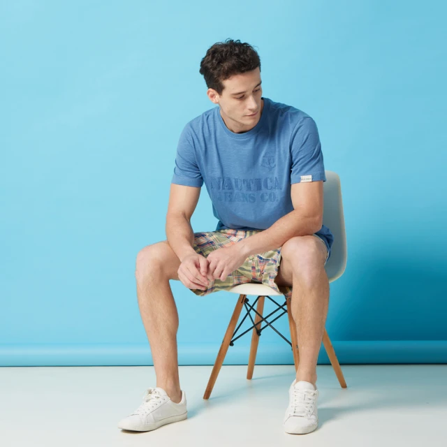 【NAUTICA】男裝 品牌LOGO小方格長袖POLO衫(深藍) 歷史價格詳細信息