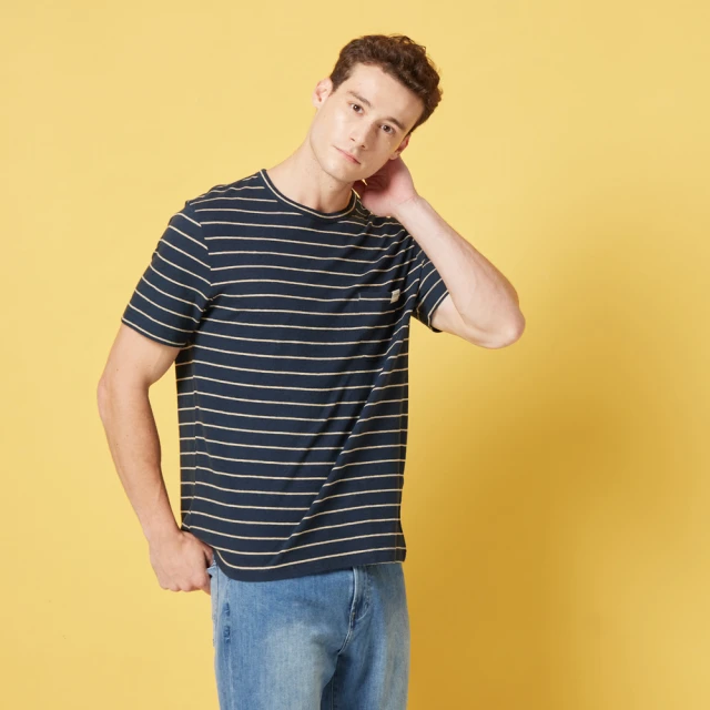 【NAUTICA】男裝 舒適拼接休閒短袖T恤(藍色) 歷史價格詳細信息