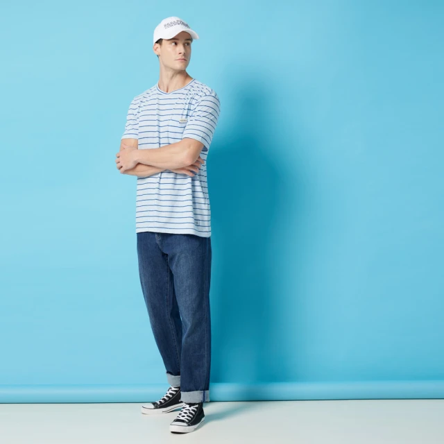 【NAUTICA】男裝 舒適拼接休閒短袖T恤(藍色) 歷史價格詳細信息
